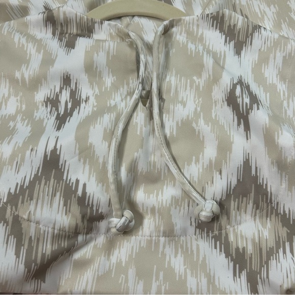 Gretchen Scott Beige Tan White Ikat Print Knee Length Dress Size Medium - Picture 6 of 14